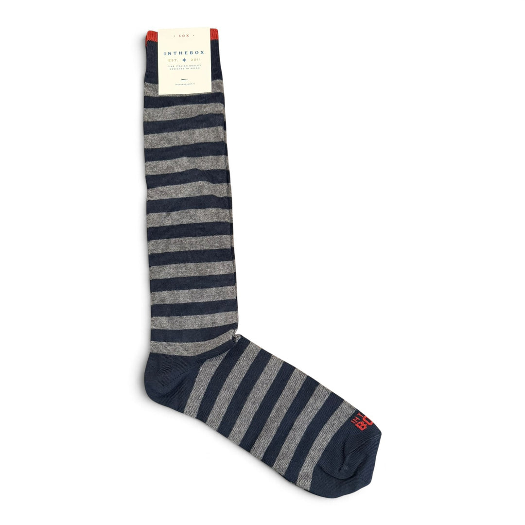 Strømper Stripe Rugby Blå/Mørkegrå