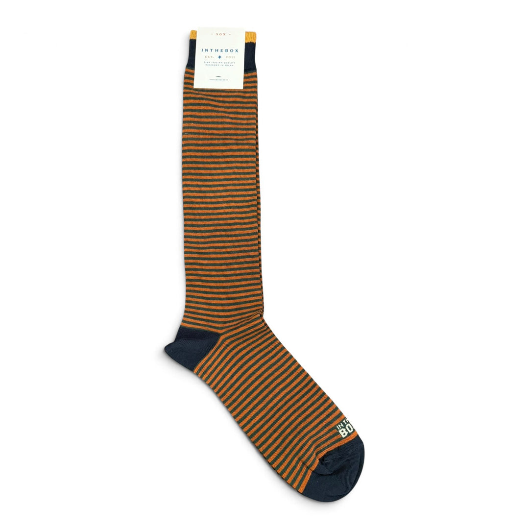 Strømper Stripe Classic Mørk Orange/Grøn