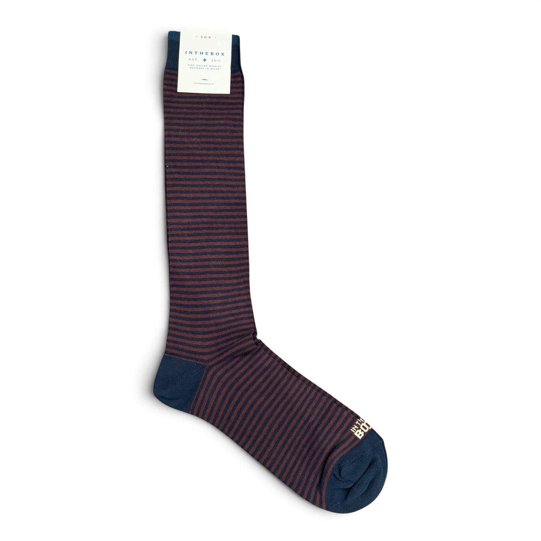 Strømper Stripe Classic Blå/Brun