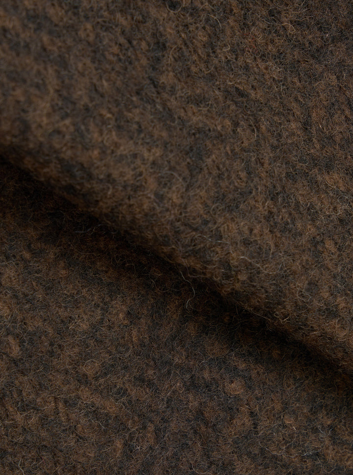 Universal Works Advance Cardigan Raven Fleece Brown Marrone - foto 4