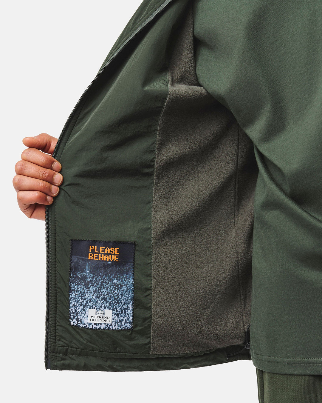 Weekend Offender Technician Fleece Lined Jacket Black Forest Verde - foto 4