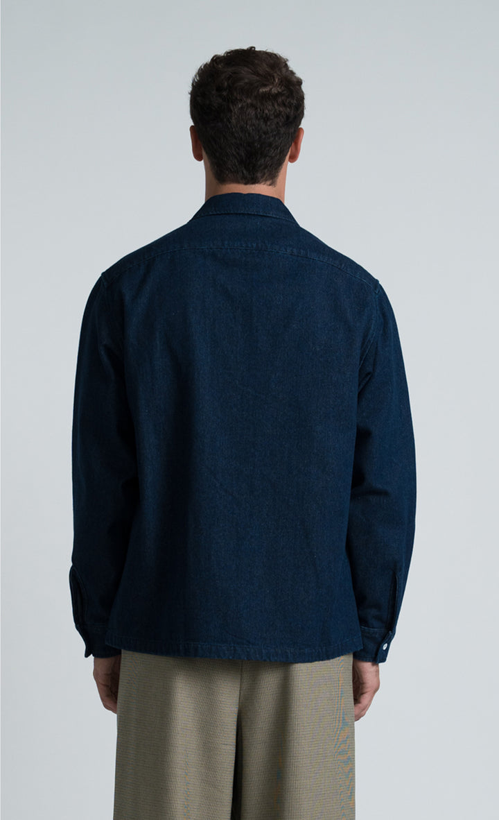 Wooden Camicia Billy Dark Blue - foto 8