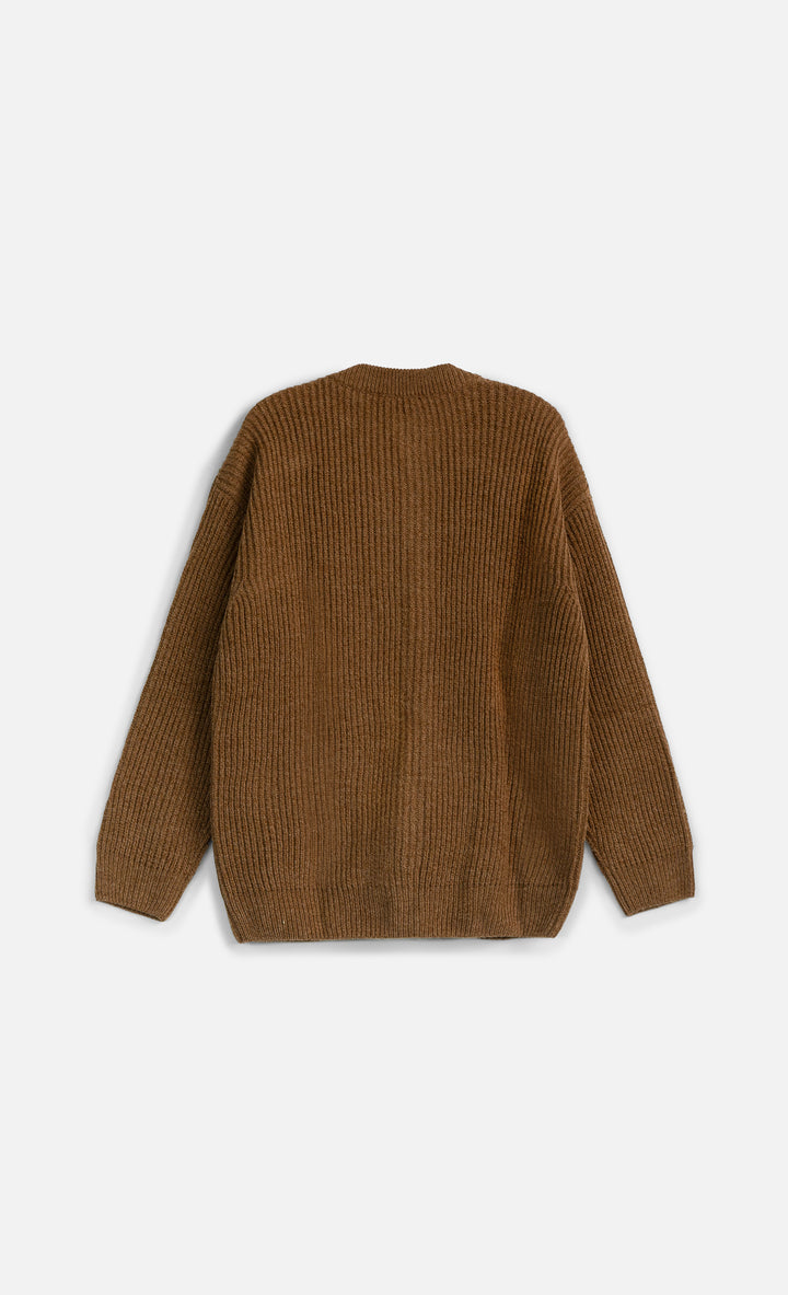 Wooden Cardigan Cortina Cammello Marrone - foto 2